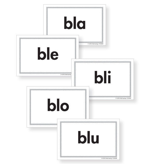 SIL Purple Syllable Blends Word Card Set
