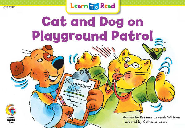 Cat and Dog on Playground Patrol   